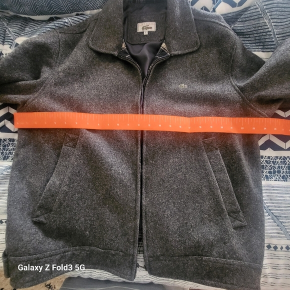 Lacoste Gray Wool Bomber Jacket size L - Picture 7 of 8